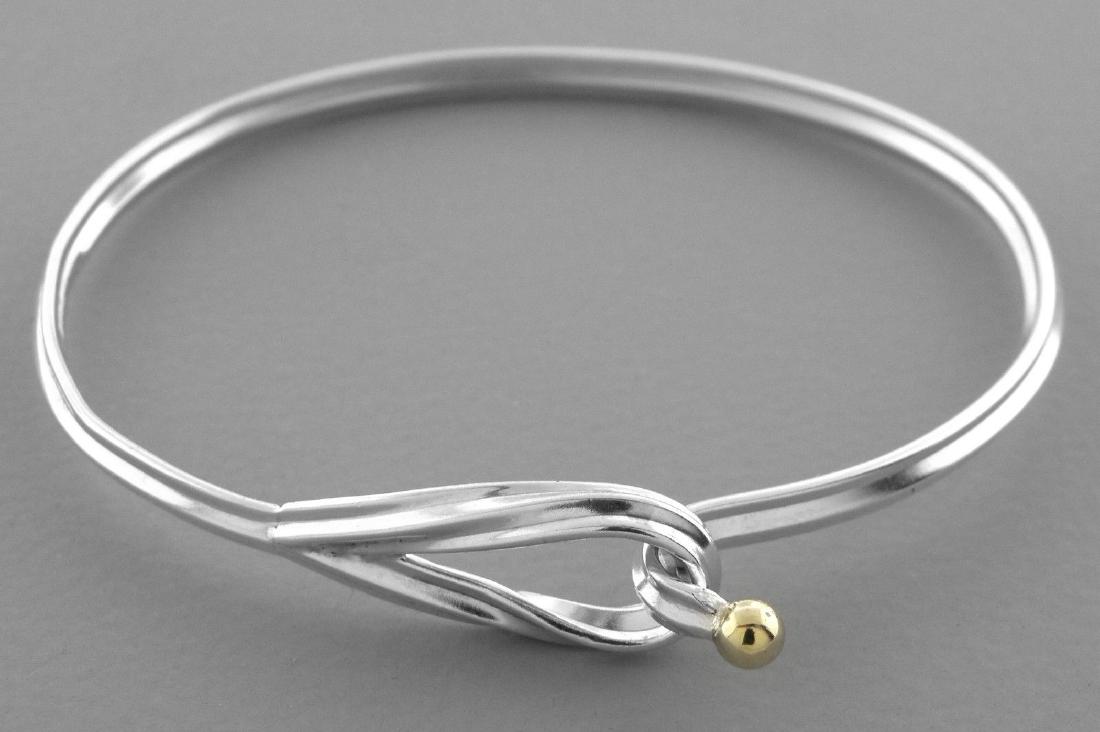 TIFFANY & Co. 18K GOLD STERLING SILVER HOOK EYE BANGLE (1 of 2)