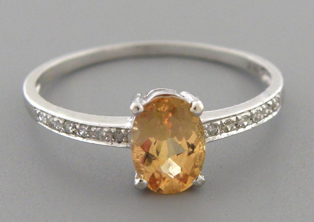 14K WHITE GOLD CITRINE & DIAMOND COCKTAIL RING (1 of 2)