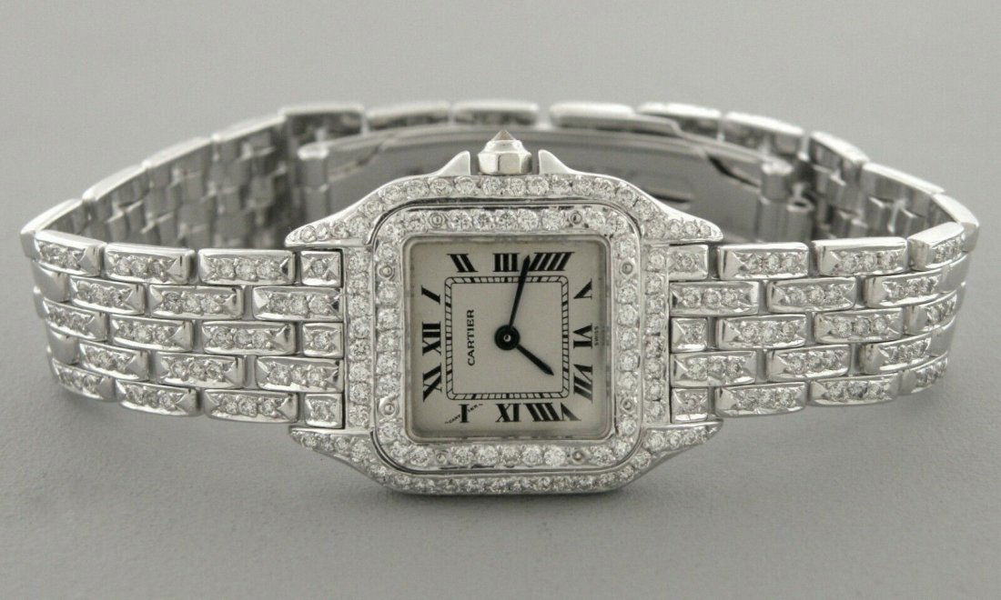 CARTIER PANTHERE 18K WHITE GOLD DIAMOND LADIES WATCH (1 of 2)