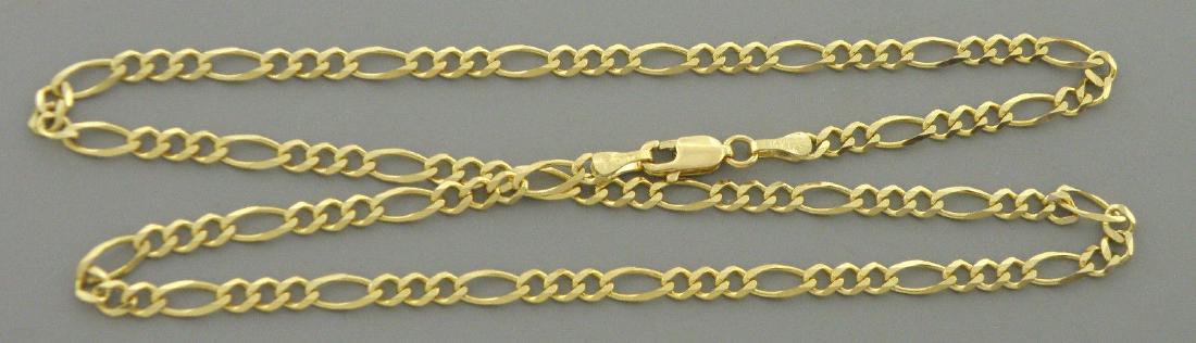 14K YELLOW GOLD CHAIN, 20" UNISEX FIGARO NECKLACE 3.5mm (1 of 2)