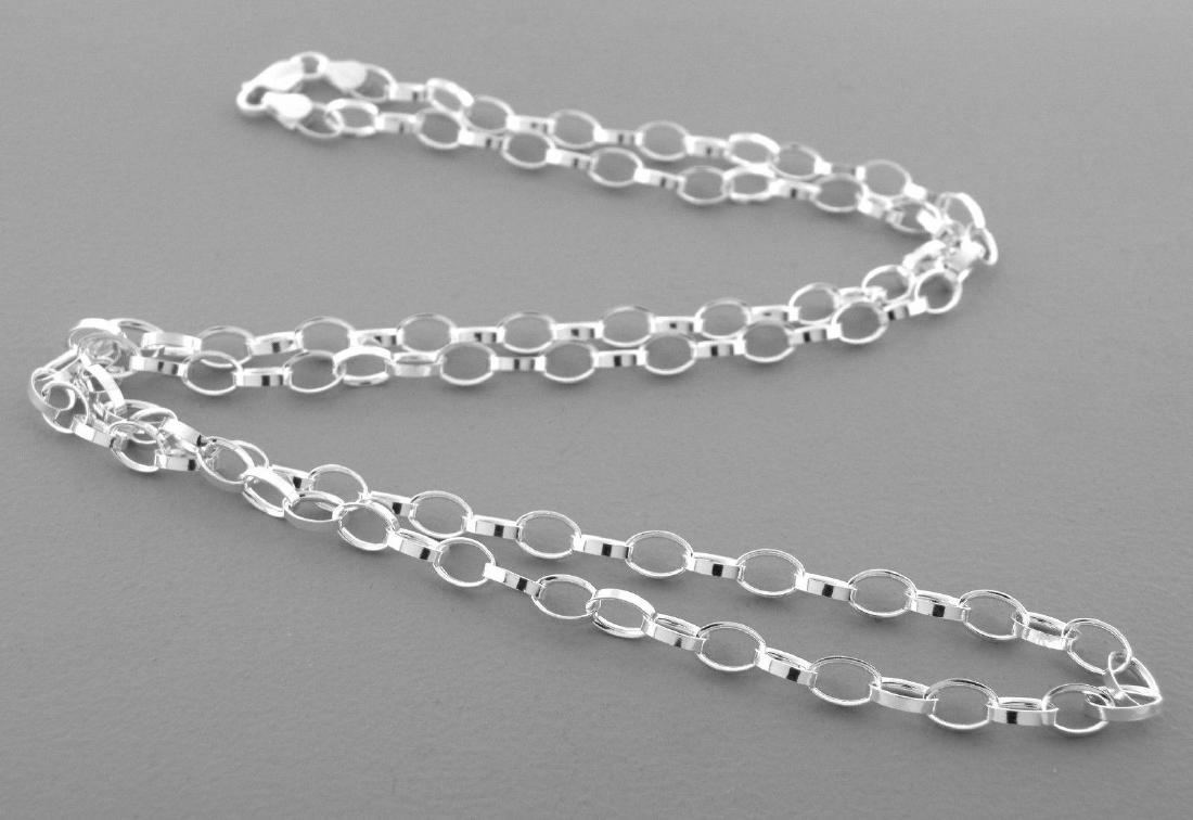 NEW STERLING SILVER OVAL LINK CHAIN NECKLACE 5MM - 28" (1 of 2)