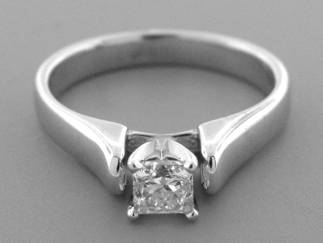 GIA CERTIFIED 14K GOLD PRINCESS ENGAGEMENT RING 0.51CT (1 of 2)