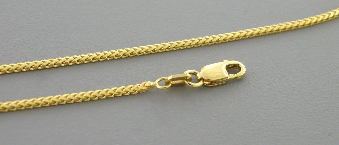 14K YELLOW GOLD SOLID FRANCO CHAIN - 1mm - 18": NEW 14K YELLOW GOLD FRANCO CHAIN NECKLACE If you want a different size please let us know 1mm wide 18" well made, not cheap lightweight Yellow gold, solid chains, not hollow 3.4g