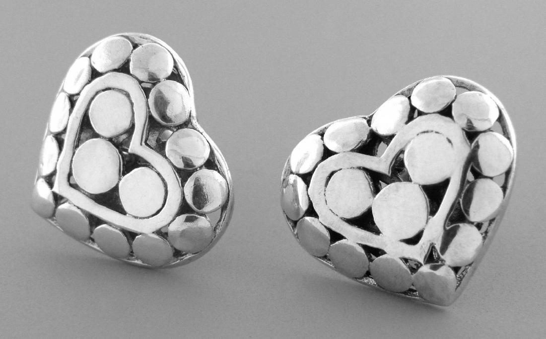 JOHN HARDY STERLING SILVER LADIES HEART STUD EARRINGS (1 of 2)