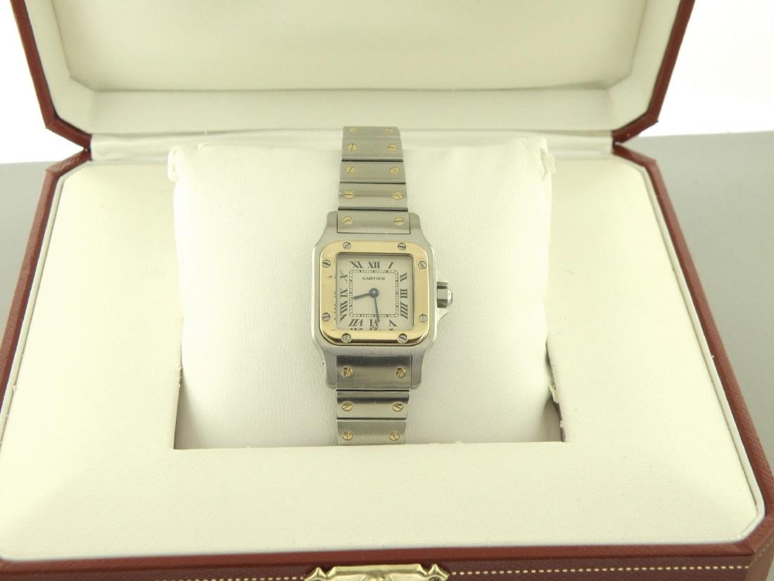 CARTIER SANTOS 18K GOLD STAINLESS STEEL WATCH, BOX (1 of 2)