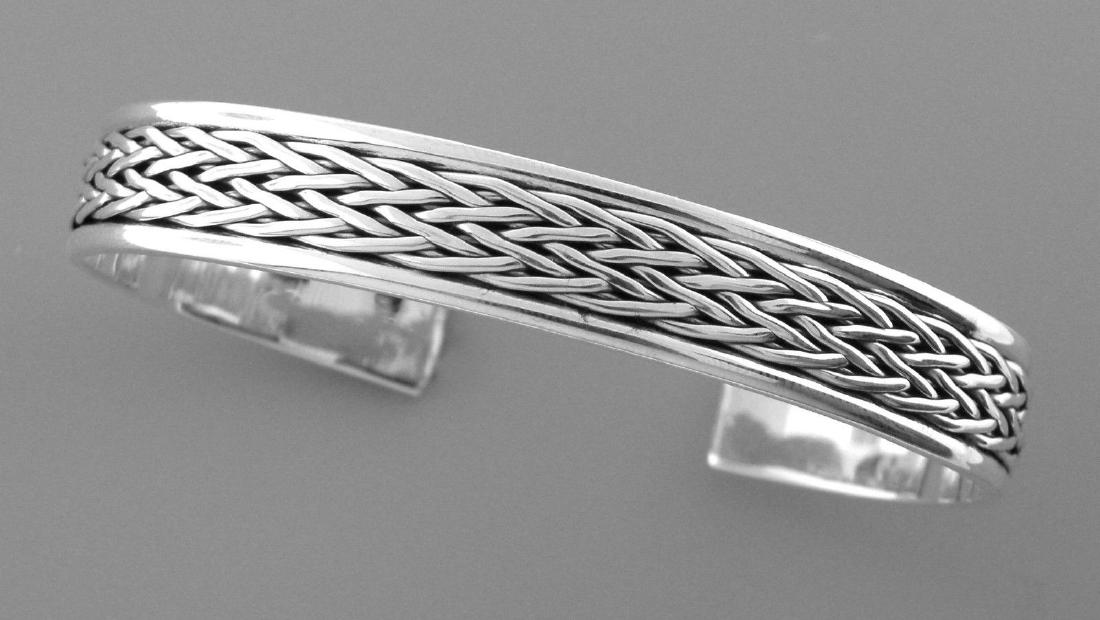 NEW STERLING SILVER TWIST CELTIC KNOT ROPE UNISEX CUFF (1 of 2)