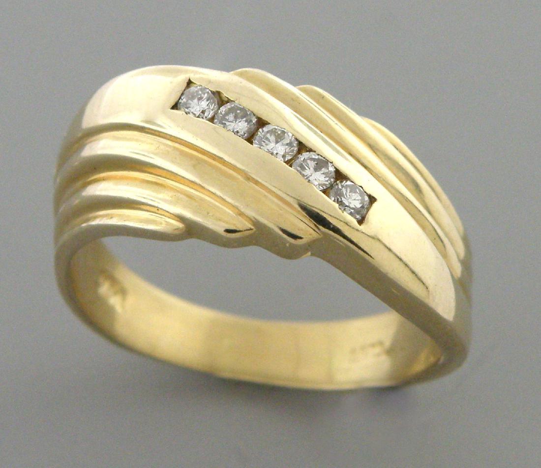 VINTAGE 14K YELLOW GOLD MENS DIAMOND RING WEDDING BAND (1 of 2)