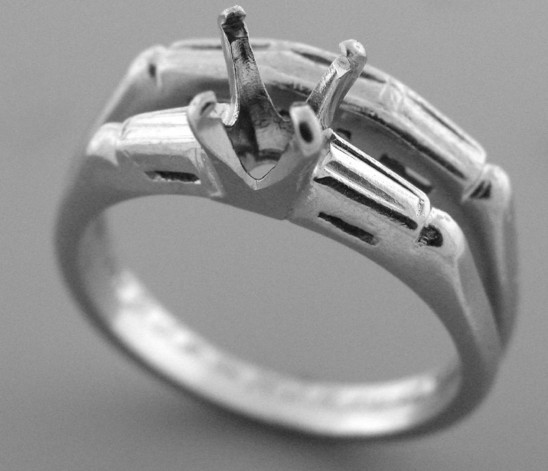 VINTAGE 14K WHITE GOLD LADIES ENGAGEMENT RING AND BAND (1 of 2)