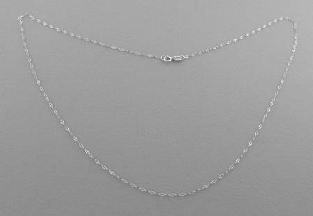 NEW 14K WHITE GOLD CABLE CHAIN, 18" NECKLACE ITALY: NEW 14K WHITE GOLD 18" CHAINNecklace measures 18" Long x 0.8mm Wide14K White gold chainNewStamped 14KT ITALYTotal weight 0.5 grams