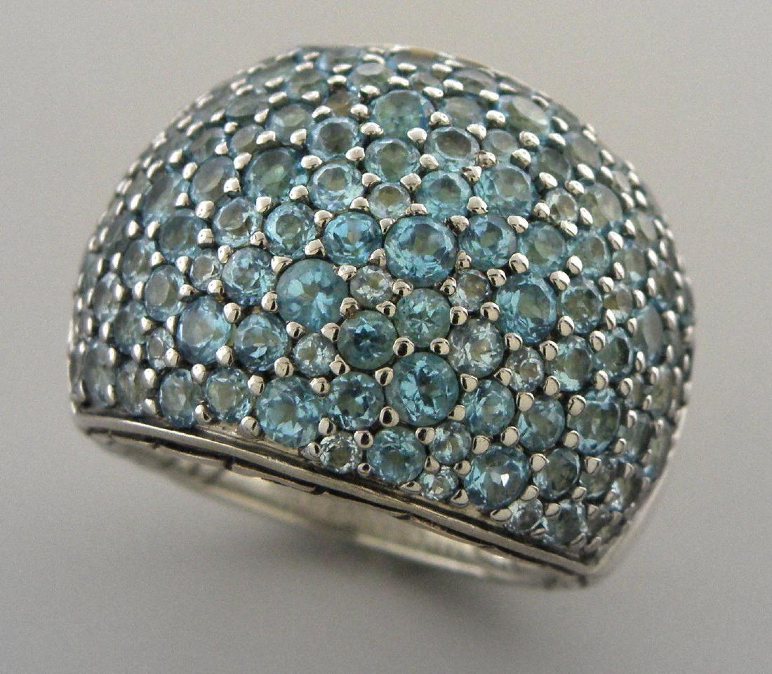 JOHN HARDY STERLING SILVER BLUE TOPAZ CLUSTER RING (1 of 2)