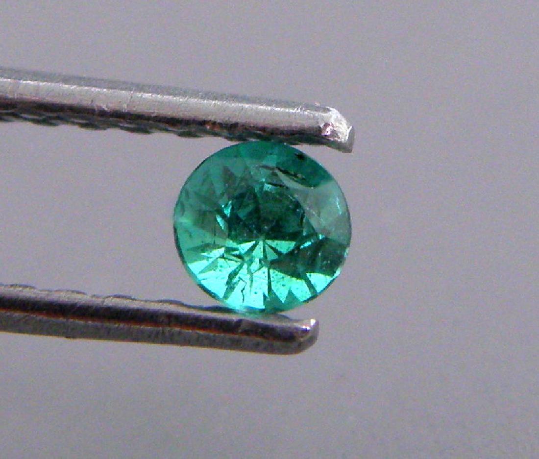 3.2mm ROUND CUT NATURAL COLOMBIAN EMERALD: LOOSE NATURAL COLOMBIAN EMERALD ROUND CUT Sale is for 1 round cut natural Emerald Emeralds measures 3.2mm in diameter If you want matching pair please let me know. New, never used before