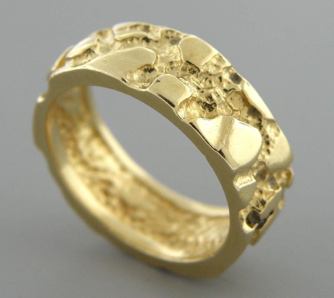 14K YELLOW GOLD RING FULL ETERNITY NUGGET BAND RING (1 of 2)
