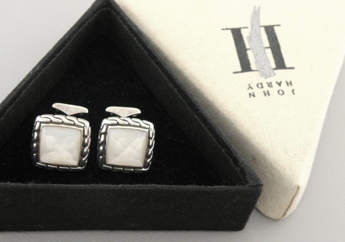 JOHN HARDY STERLING SILVER PALU MOP CUFFLINKS WITH BOX (1 of 2)