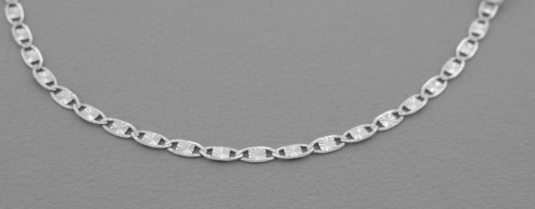 14K WHITE GOLD VALENTINO ANKLET CHAIN, 8" LONG (1 of 2)