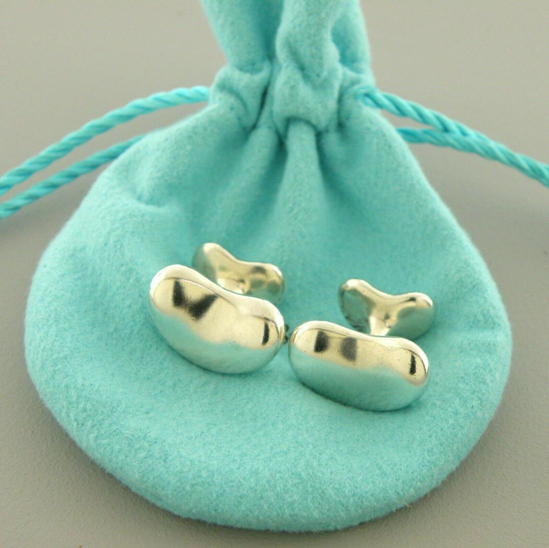 TIFFANY & Co. STERLING SILVER PERETTI BEAN CUFFLINKS (1 of 2)