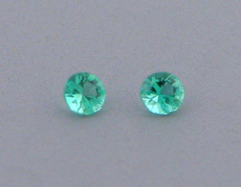 2.5mm MATCHING PAIR ROUND CUT NATURAL COLOMBIAN EMERALD: LOOSE NATURAL COLOMBIAN EMERALD ROUND CUT Sale is for 2 round cut natural Emeralds Matching pair Emeralds measures 2.5mm in diameter New, never used before