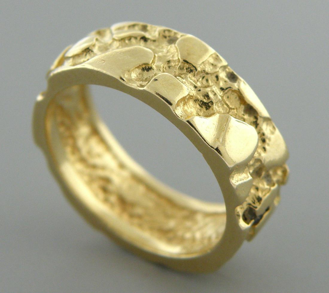 14K YELLOW GOLD RING FULL ETERNITY NUGGET BAND RING (1 of 2)