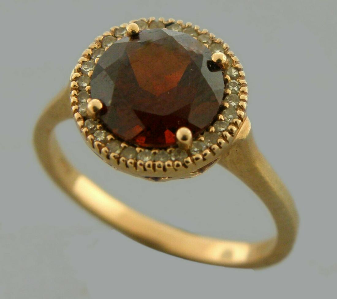 14K ROSE GOLD DIAMOND GARNET LADIES HALO COCKTAIL RING (1 of 2)