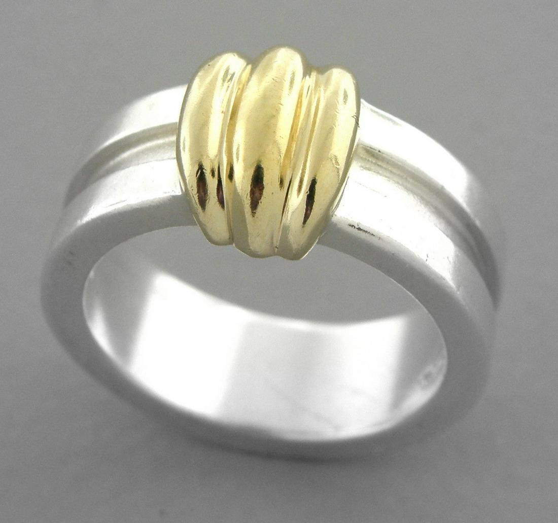 TIFFANY & Co. 18K GOLD STERLING SILVER BAND RING SIZE 6 (1 of 2)