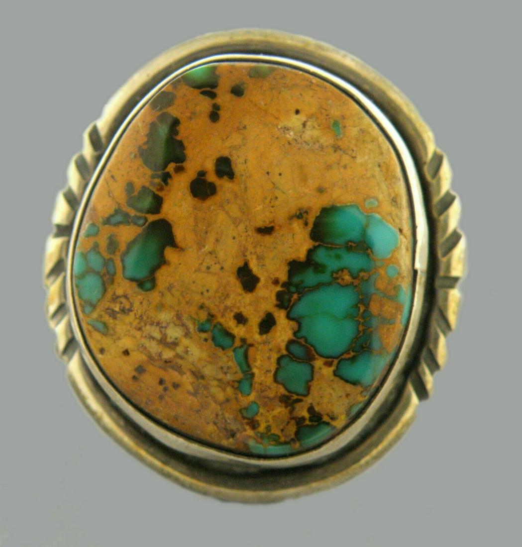 VINTAGE NAVAJO NAKAI LARGE STERLING SILVER RING (1 of 2)