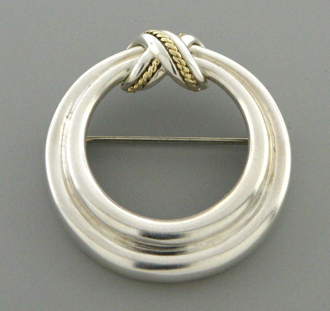 TIFFANY & Co. 18K GOLD STERLING SILVER ROPE PIN BROOCH (1 of 2)