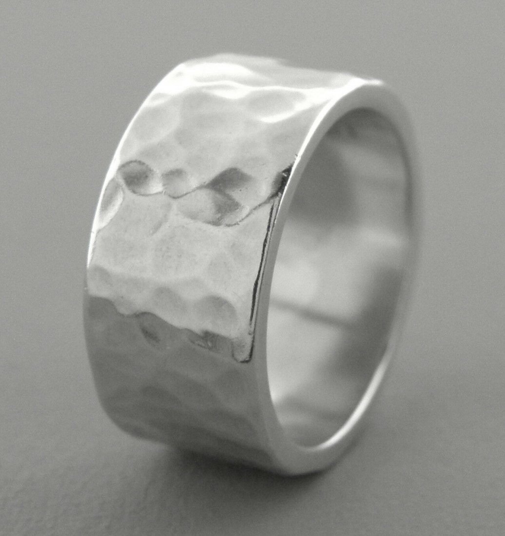 JAMES AVERY STERLING SILVER 9.5mm HAMMERED WEDDING BAND (1 of 2)