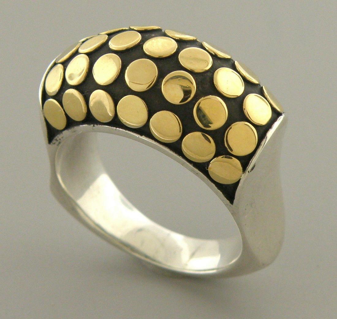 JOHN HARDY 18K GOLD STERLING SILVER DOT CLUSTER RING (1 of 2)