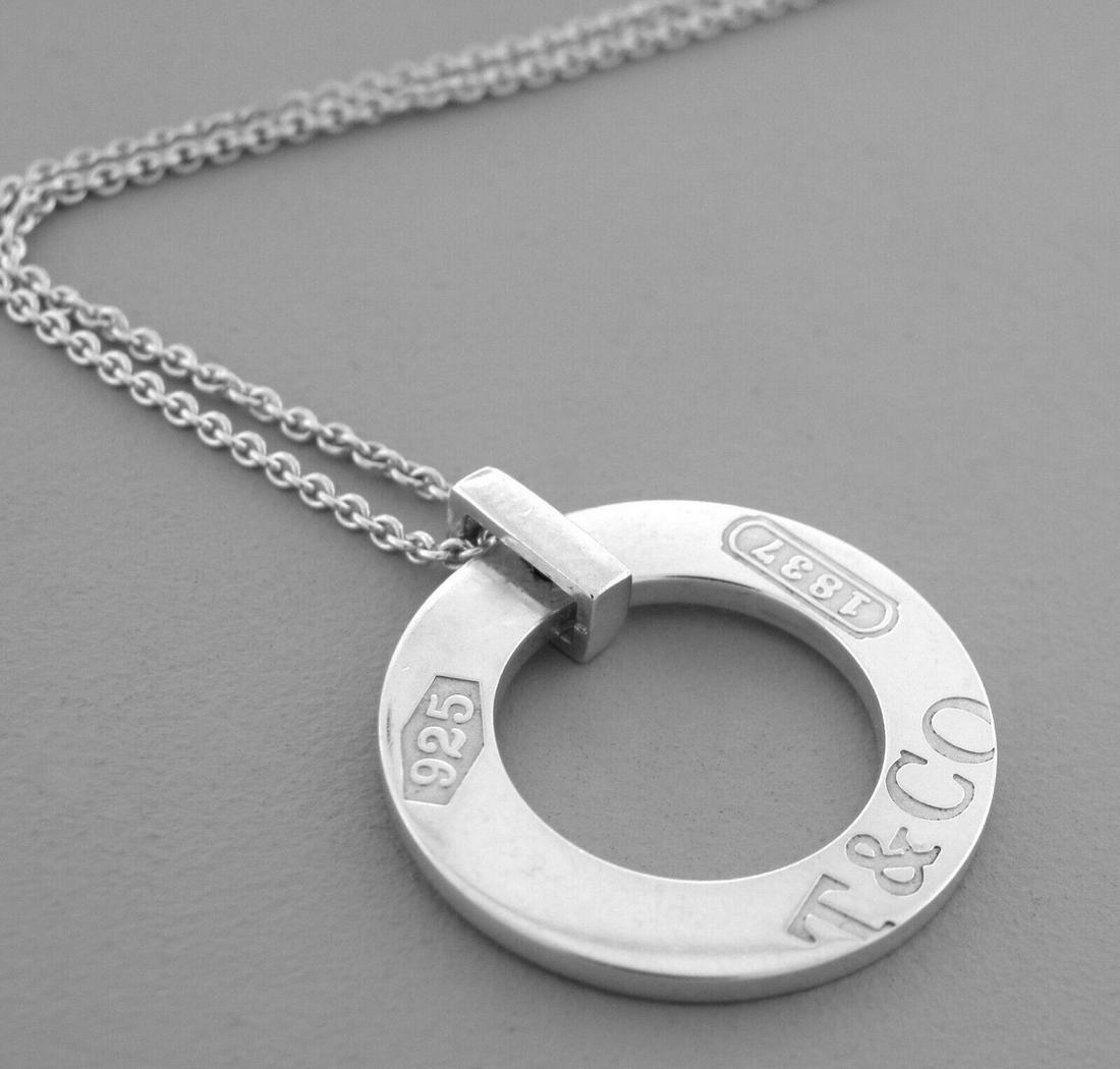 TIFFANY & CO. STERLING SILVER 1837 T&CO CIRCLE NECKLACE (1 of 2)