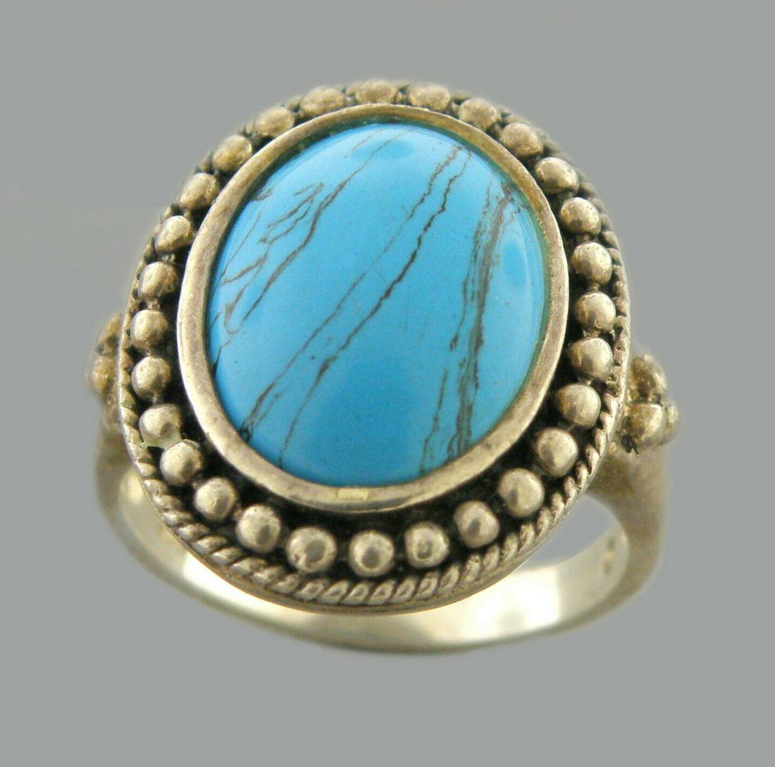 VINTAGE HAN BEAUTIFUL STERLING SILVER TURQUOISE RING (1 of 2)