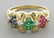 14K YELLOW GOLD DIAMOND RUBY EMERALD SAPPHIRE RING