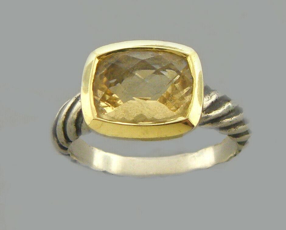 DAVID YURMAN 18K GOLD STERLING SILVER CITRINE RING (1 of 2)