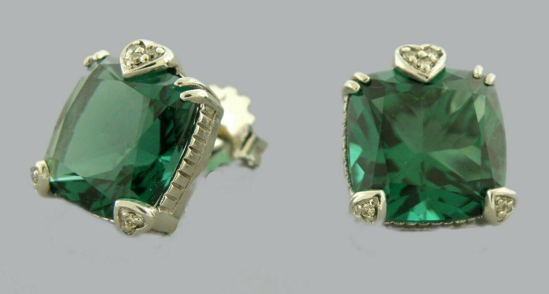 JUDITH RIPKA 18K GOLD STERLING SILVER DIAMOND EARRINGS (1 of 2)