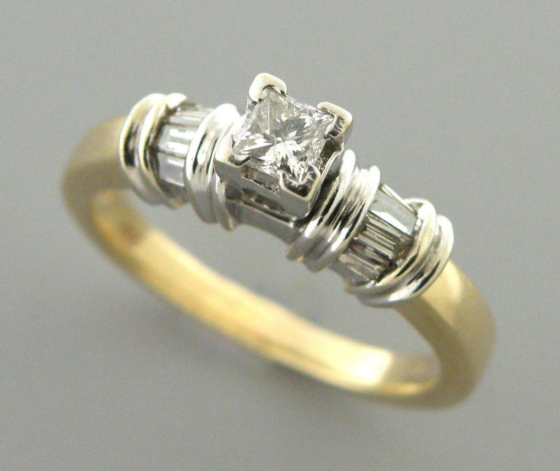 VINTAGE 14K YELLOW GOLD DIAMOND ENGAGEMENT RING 0.30ct (1 of 2)