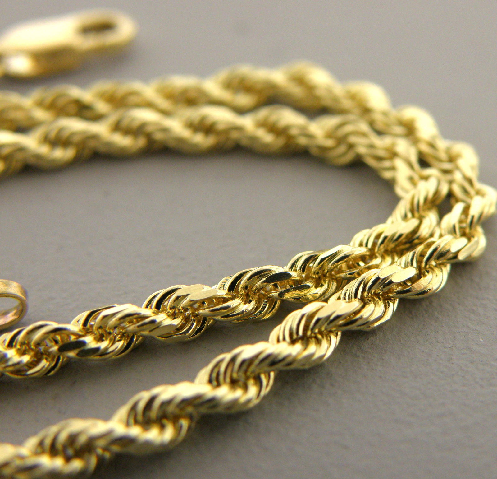 14K YELLOW GOLD 4MM SOLID ROPE CHAIN HEAVY 24" (1 of 2)