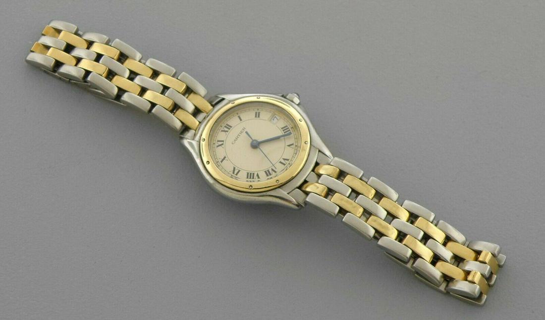 CARTIER PANTHERE ROUND 18K GOLD STAINLESS STEEL WATCH (1 of 2)