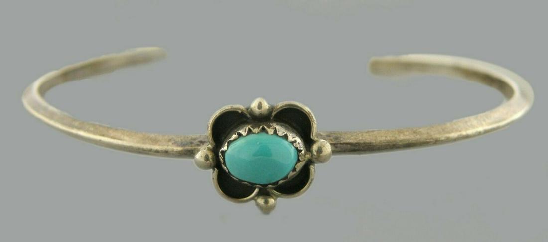 VINTAGE LORI BONN STERLING SILVER LADIES TURQUOISE CUFF (1 of 2)