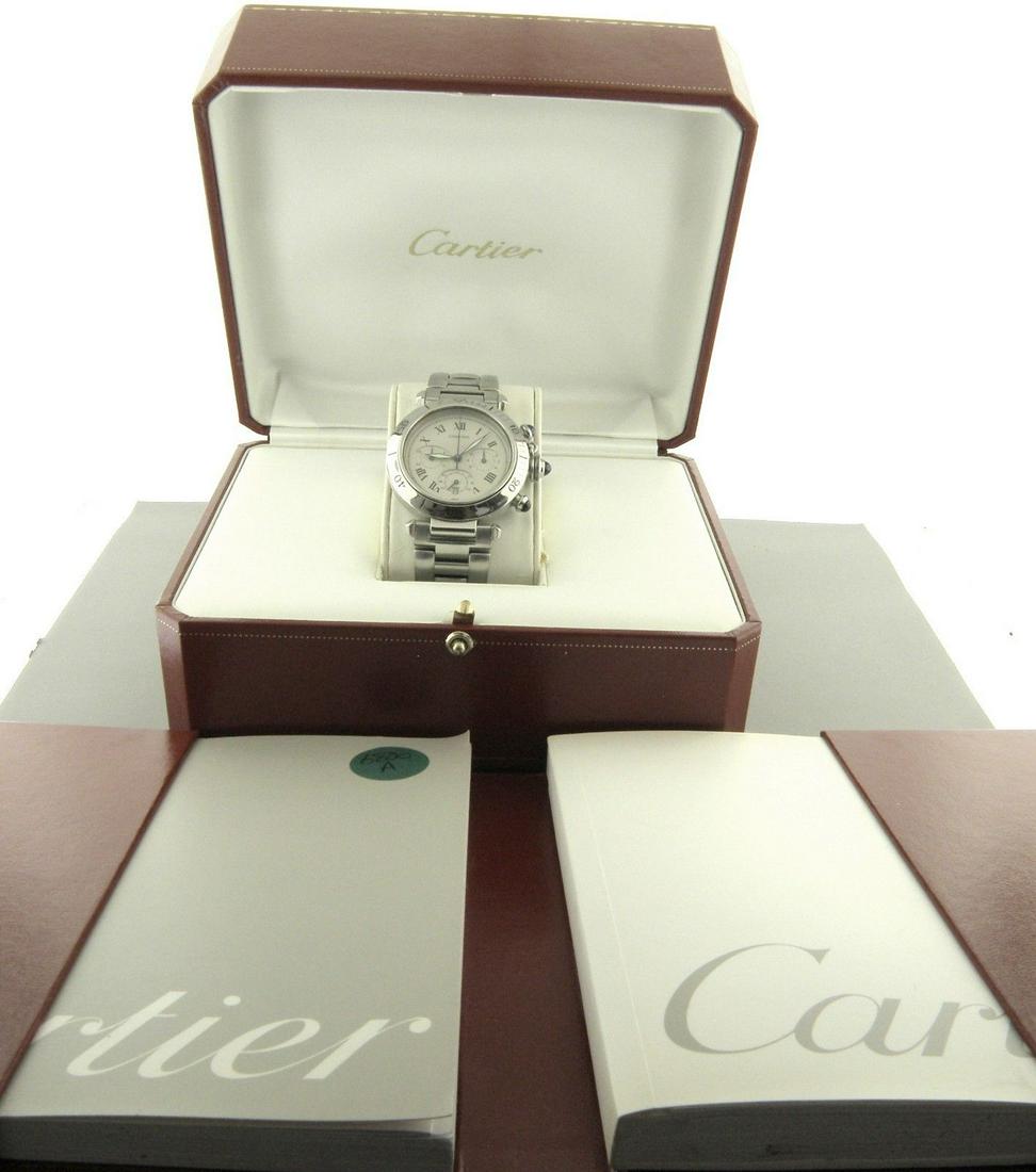 CARTIER PASHA CHRONOGRAPH STAINLESS STEEL 1050 WATCH (1 of 2)