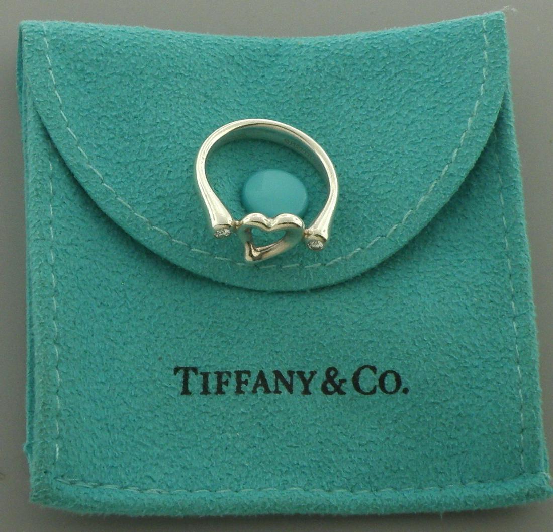 TIFFANY & Co. STERLING SILVER HEART DIAMOND RING (1 of 2)