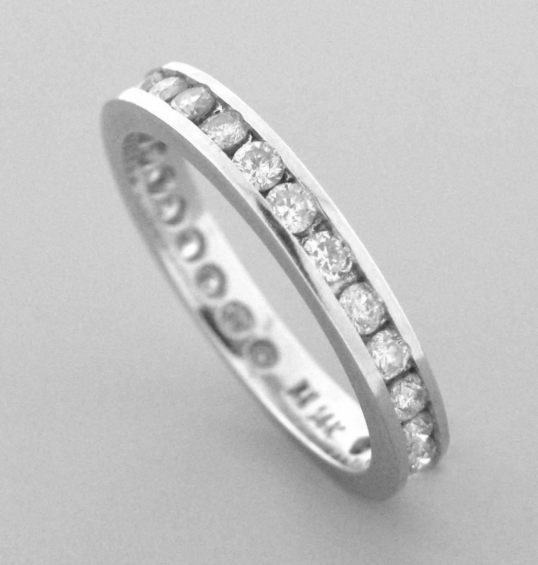 14K WHITE GOLD FULL ETERNITY DIAMOND RING WEDDING BAND (1 of 2)