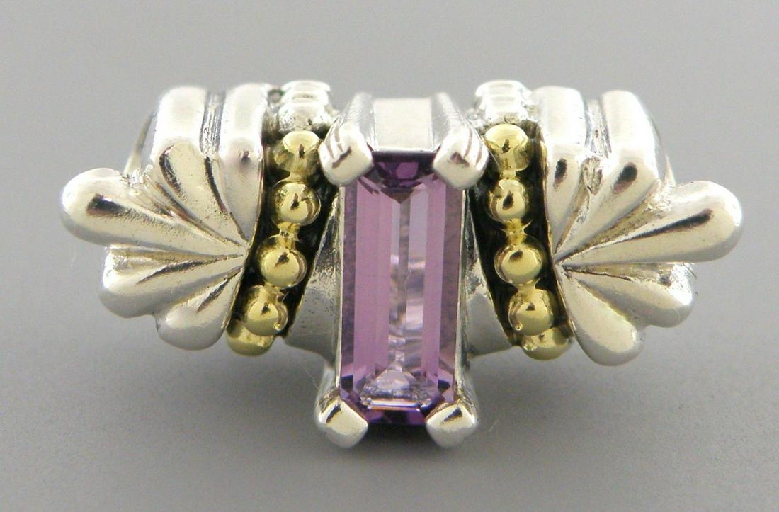 LAGOS CAVIAR 18K GOLD SILVER AMETHYST SLIDE PENDANT (1 of 2)