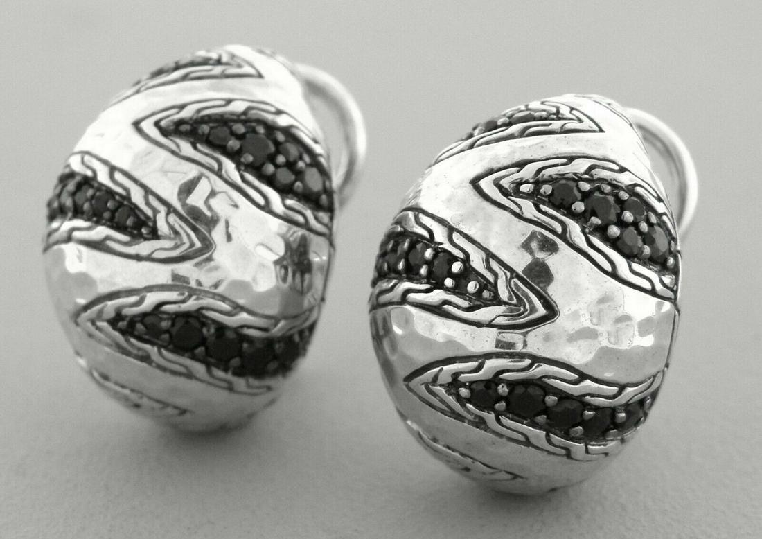 JOHN HARDY 18K STERLING SILVER MACAN SAPPHIRE EARRINGS (1 of 2)