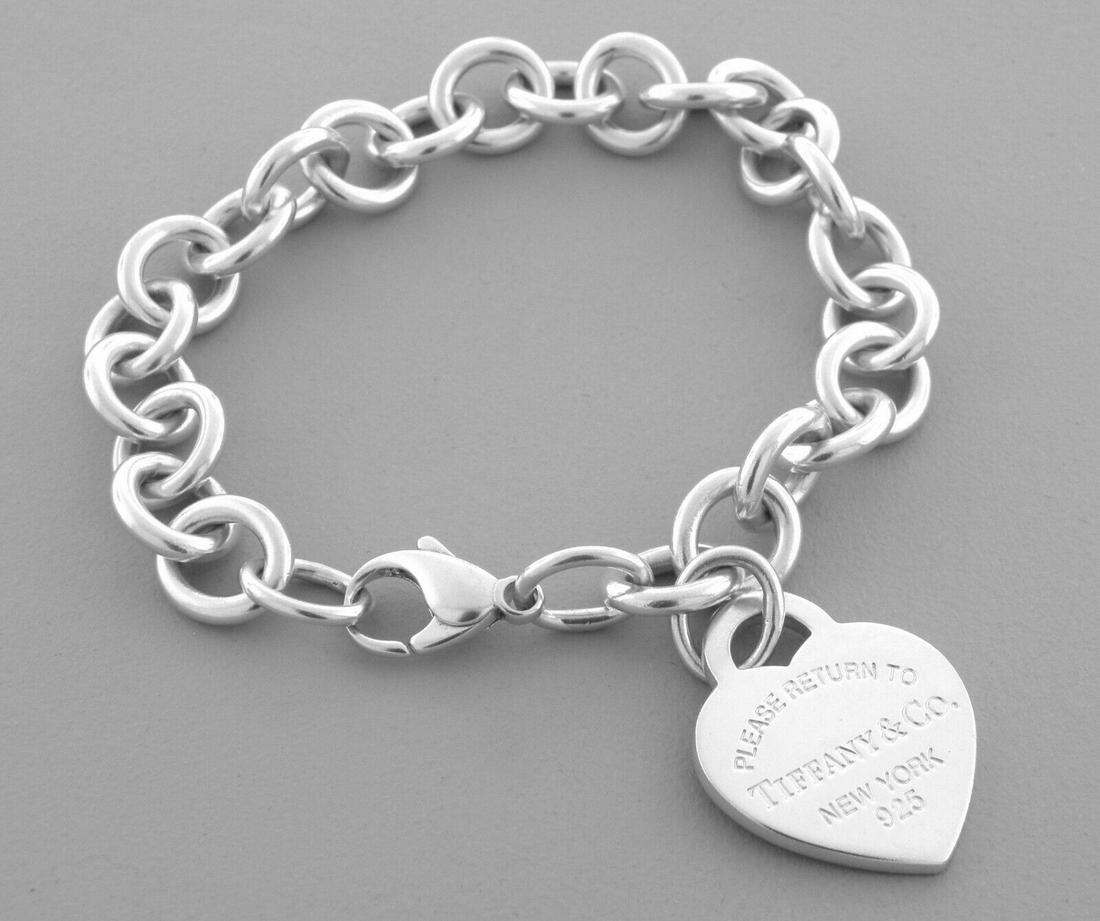 TIFFANY & CO. STERLING PLEASE RETURN TO. HEART BRACELET (1 of 2)
