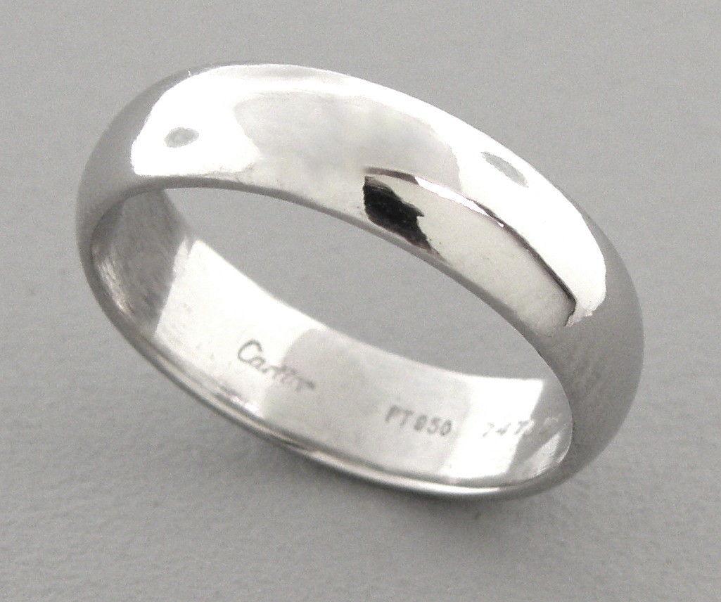 AUTHENTIC CARTIER PLATINUM 5mm WEDDING BAND RING SZ 5.5 (1 of 2)