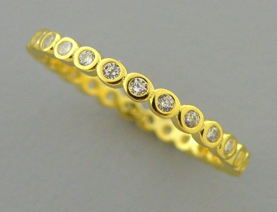 NEW STERLING SILVER CZ ETERNITY WEDDING BAND RING (1 of 1)