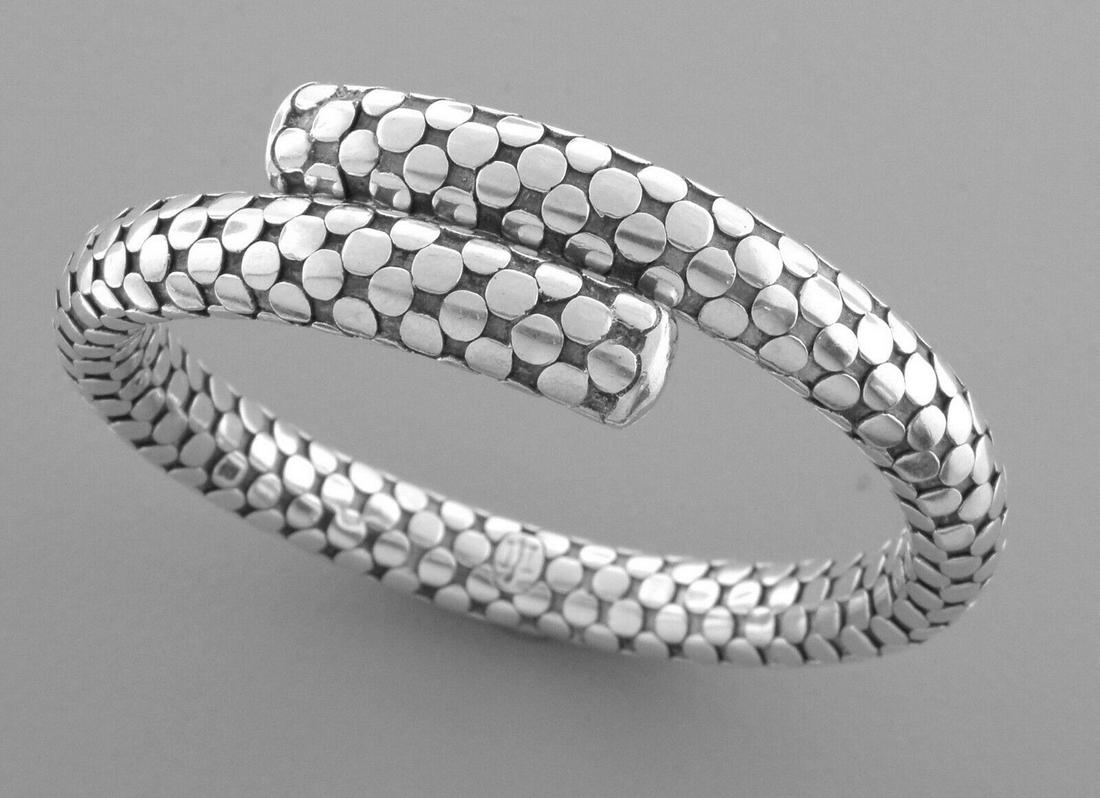 JOHN HARDY STERLING SILVER DOT COIL BANGLE BRACELET (1 of 2)