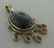VINTAGE STERLING SILVER LARGE AMETHYST GARNET PENDANT - 2