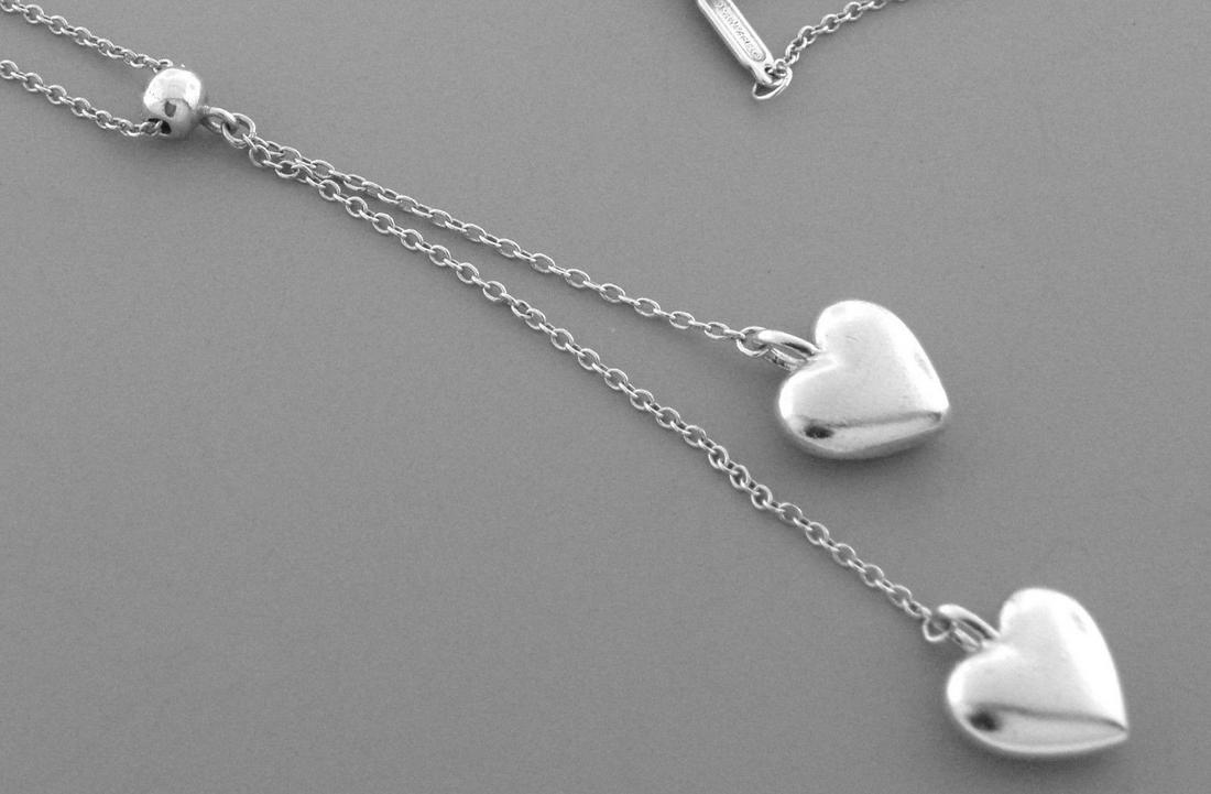 TIFFANY & Co. STERLING SILVER DOUBLE HEART NECKLACE (1 of 2)