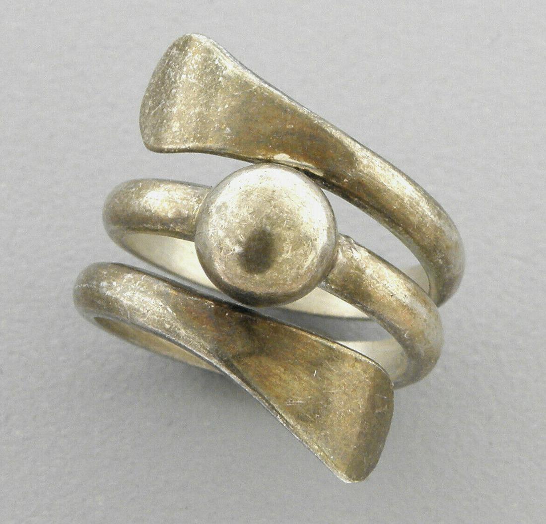 VINTAGE BEAUTIFUL STERLING SILVER WRAP BALL MEXICO RING (1 of 2)