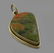 VINTAGE STERLING SILVER GREEN RED JASPER PENDANT - 2