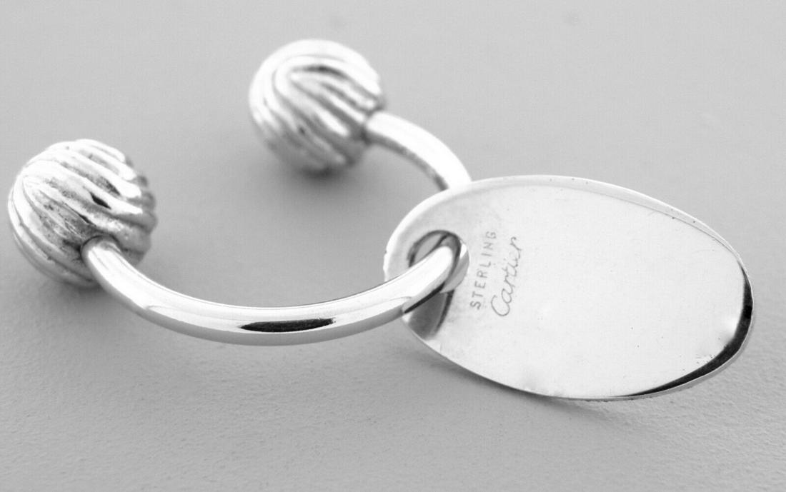 VINTAGE CARTIER STERLING SILVER KEYRING WITH TAG (1 of 2)